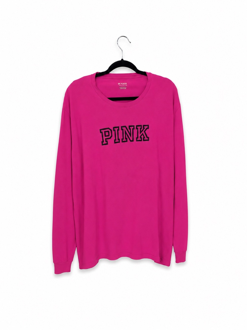 PINK Victoria's Secret Crewneck Sweatshirt in Bright Fuchsia with Black Logo